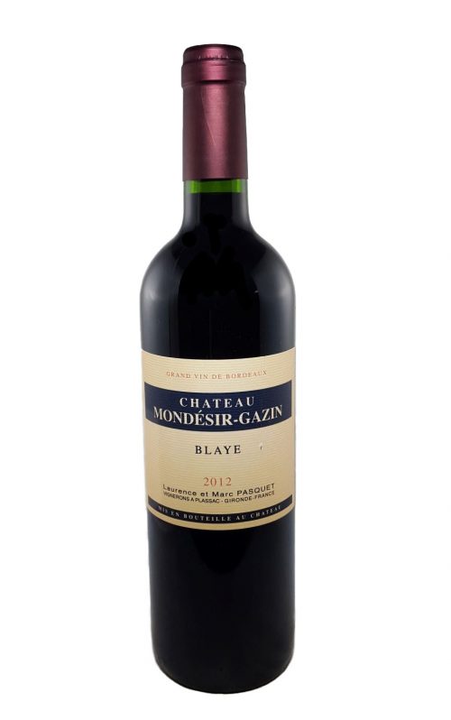 Château Mondésir Gazin 2012 - Blaye Côtes de Bordeaux - Organic wine